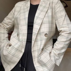 H&M Oversized Plaid Blazer